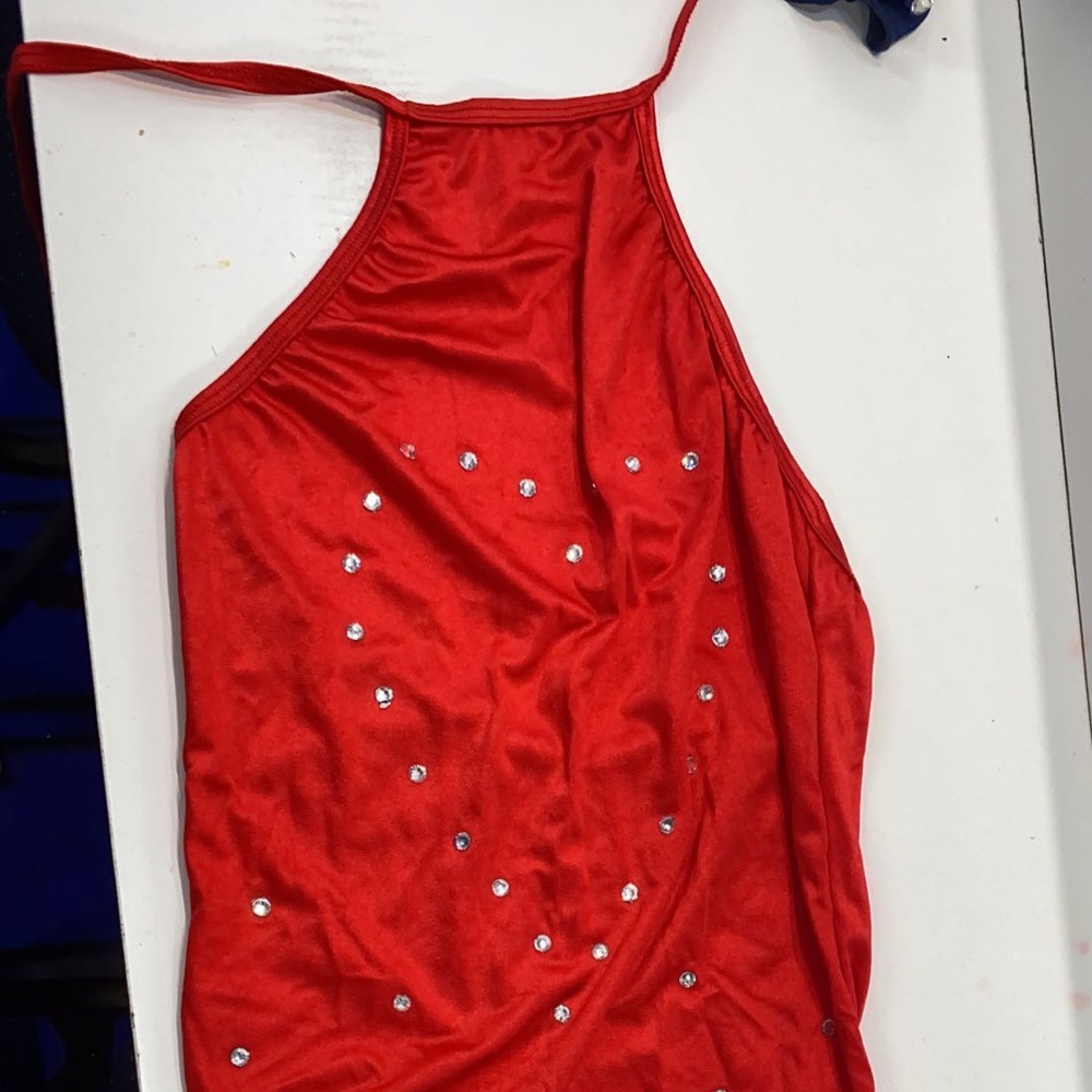 Red one piece dance outfit
